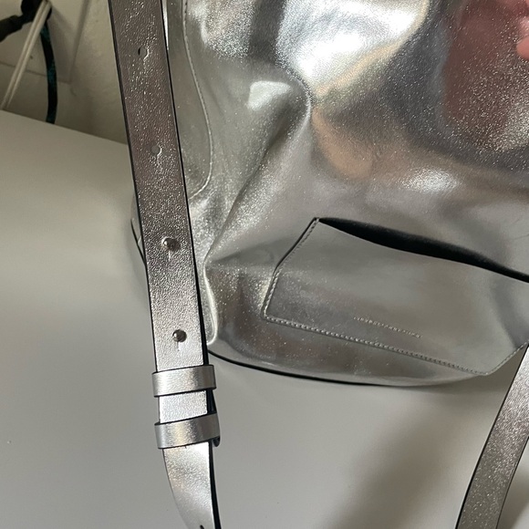 French Connection Metallic Silver Backpack - Picture 2 of 4